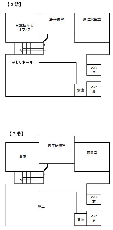 中央公民館見取り図 2F 3F